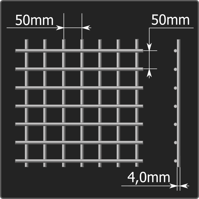 Сетка кладочная 50*50*4,0 (0,51*1,5)